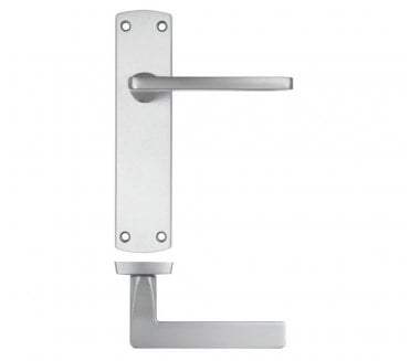 Zoo Hardware Leon Door Handles On Backplate - Satin Chrome