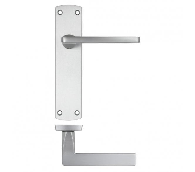 Zoo Hardware Leon Door Handles On Backplate - Satin Chrome