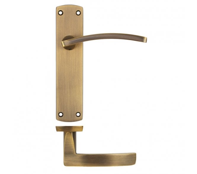 Zoo Hardware Toledo Door Handles On Backplate - Antique Brass