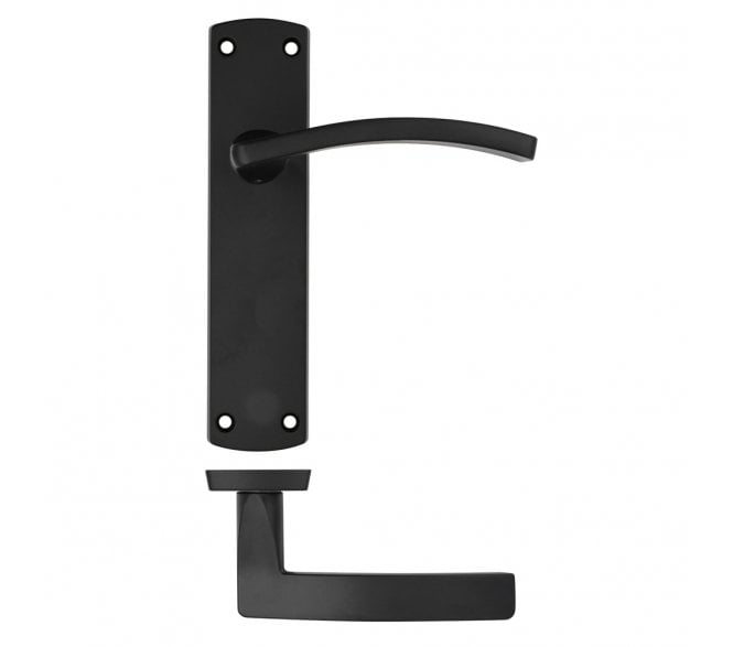 Zoo Hardware Toledo Door Handles On Backplate - Matt Black