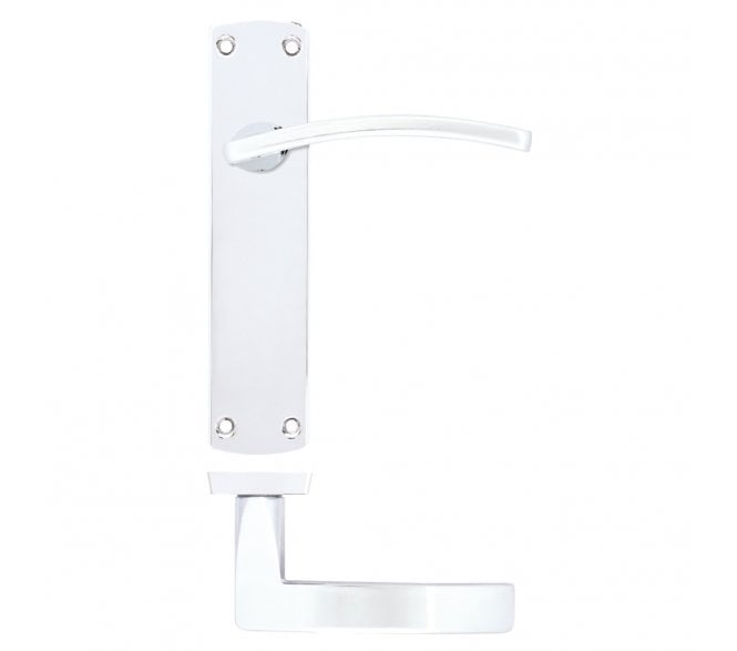 Zoo Hardware Toledo Door Handles On Backplate - Polished Chrome