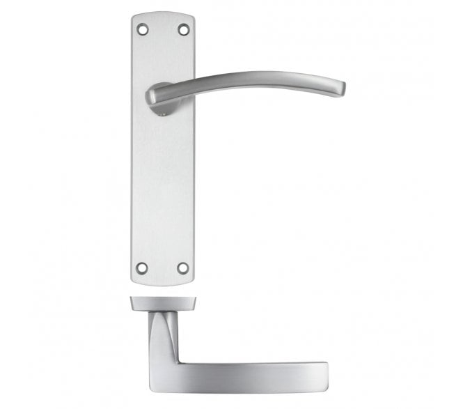 Zoo Hardware Toledo Door Handles On Backplate - Satin Chrome