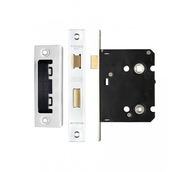 Zoo Hardware ZBC Mortice Bathroom Mortice Locks - Polished Stainless Steel