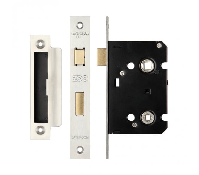 Zoo Hardware ZBC Mortice Bathroom Mortice Locks - Satin Stainless Steel