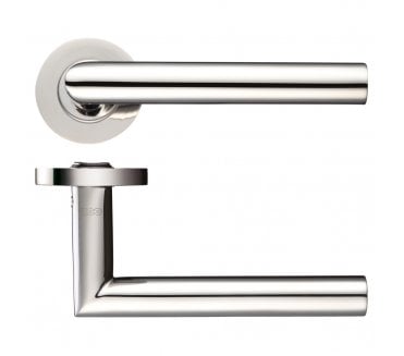 Zoo Hardware ZCS010 Mitred Handle On Rose - Polished Stainless Steel