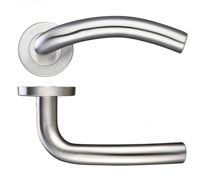 Zoo Hardware ZCS2040 Curved Handle On Rose - Satin Stainless Steel