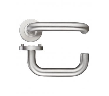 Zoo Hardware ZG4S RTD Door Handles On Round Rose - Satin Stainless Steel