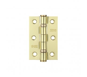 Zoo Hardware ZHS32 Ball Bearing Butt Hinges 76x51mm (Pair) - Polished Brass