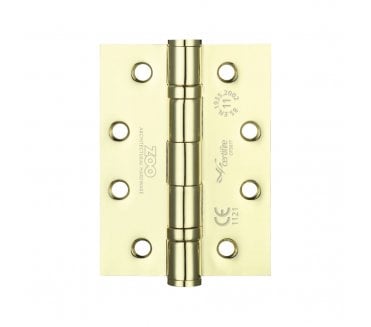 Zoo Hardware ZHS43 Ball Bearing Butt Hinges 102x76mm (Pair) - Polished Brass