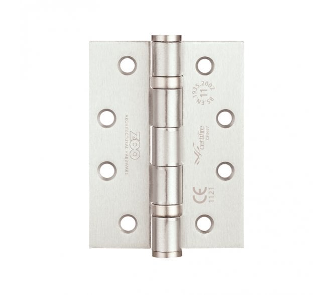 Zoo Hardware ZHS43 Ball Bearing Butt Hinges 102x76mm (Pair) - Satin Nickel