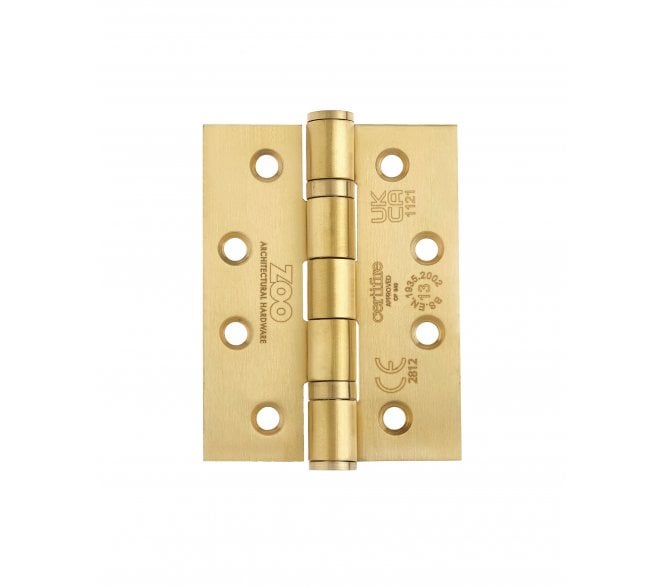 Zoo Hardware ZHSS243 Grade 13 Ball Bearing Butt Hinges 102x76mm - PVD Satin Brass