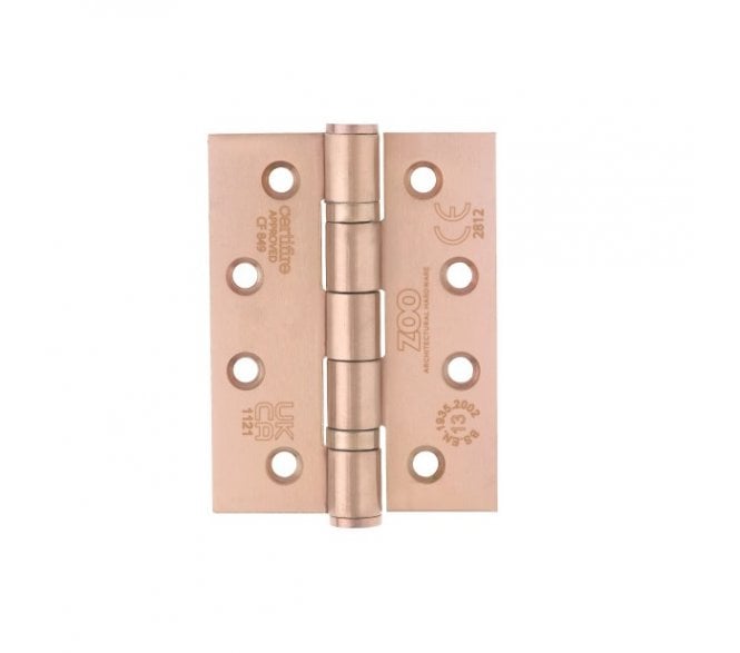 Zoo Hardware ZHSS243 Grade 13 Ball Bearing Butt Hinges 102x76mm - Tuscan Rose Gold