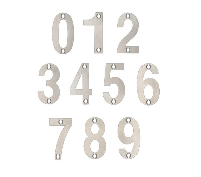Zoo Hardware ZSN 75mm Door Numerals - Satin Stainless Steel
