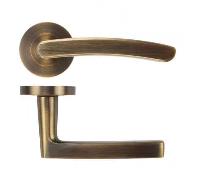 Zoo ZPA020-AB Santiago Lever On Round Rose - Antique Brass