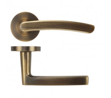 Zoo ZPA020-AB Santiago Lever On Round Rose - Antique Brass