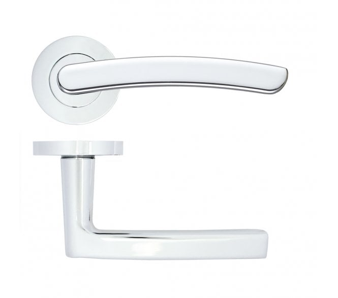 Zoo ZPA020-CP Santiago Lever On Round Rose - Polished Chrome