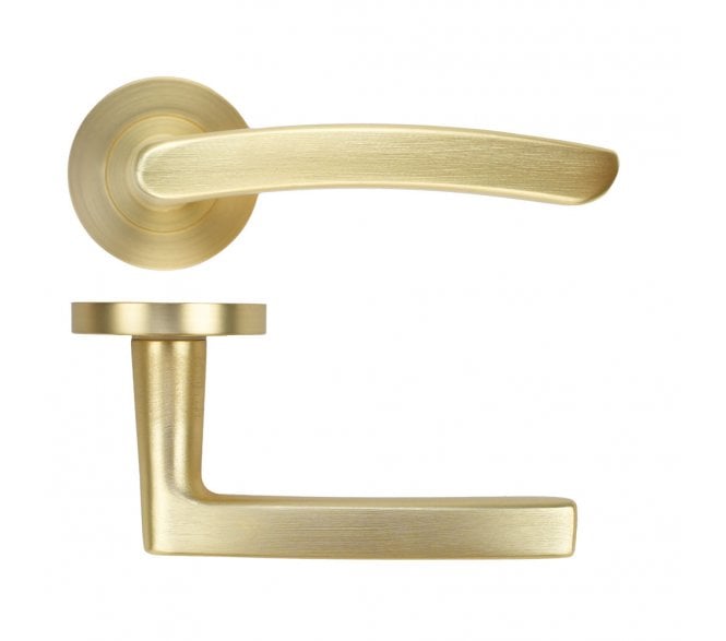 Zoo ZPA020-SB Santiago Lever On Round Rose - Satin Brass