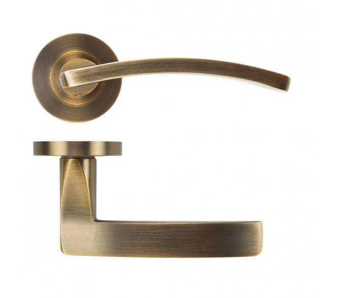 Zoo ZPA030-AB Toledo Lever On Round Rose - Antique Brass