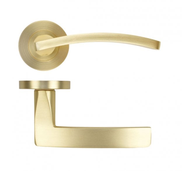 Zoo ZPA030-SB Toledo Lever On Round Rose - Satin Brass