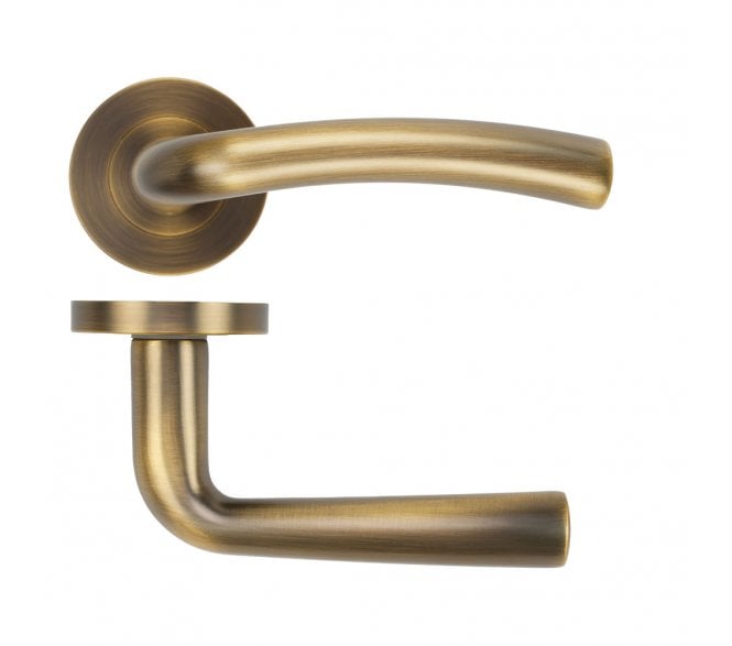 Zoo ZPA050-AB Seville Lever On Round Rose - Antique Brass