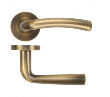 Zoo ZPA050-AB Seville Lever On Round Rose - Antique Brass