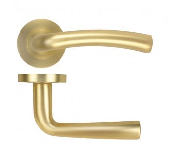 Zoo ZPA050-SB Seville Lever On Round Rose - Satin Brass