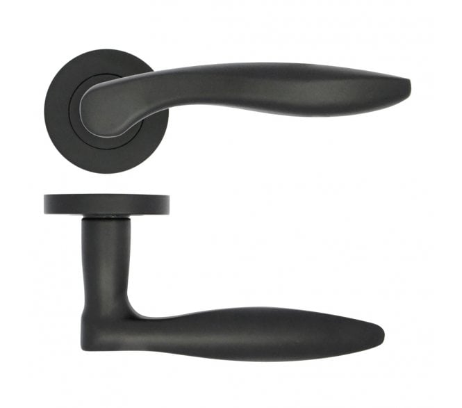 Zoo ZPA060-MB Cadiz Lever On Round Rose - Matt Black