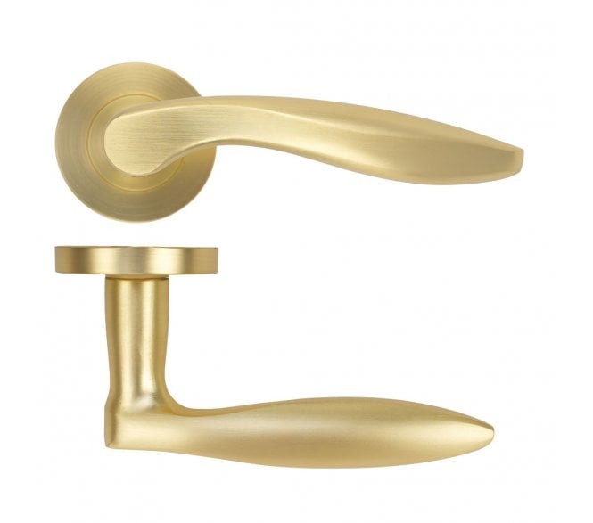 Zoo ZPA060-SB Cadiz Lever On Round Rose - Satin Brass