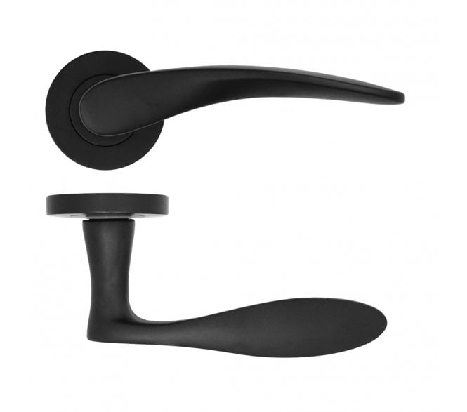 Zoo ZPA070-MB Merida Lever On Round Rose - Matt Black