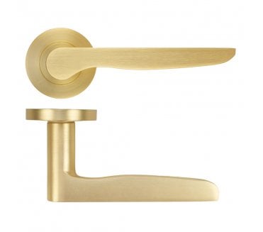 Zoo ZPA080-SB Vigo Lever On Round Rose - Satin Brass