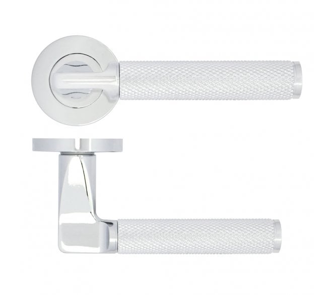 Zoo ZPA090-CP Bilbao Knurled Lever On Round Rose - Polished Chrome