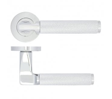 Zoo ZPA090-CP Bilbao Knurled Lever On Round Rose - Polished Chrome