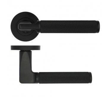Zoo ZPA090-MB Bilbao Knurled Lever On Round Rose - Matt Black