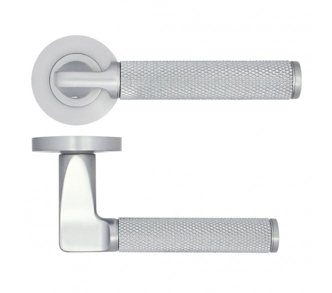 Zoo ZPA090-SC Bilbao Knurled Lever On Round Rose - Satin Chrome