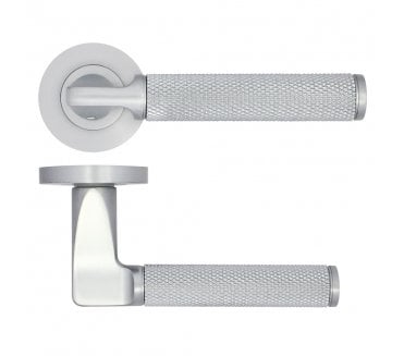 Zoo ZPA090-SC Bilbao Knurled Lever On Round Rose - Satin Chrome