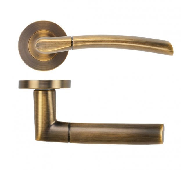 Zoo ZPA100-AB Andorra Lever On Round Rose - Antique Brass