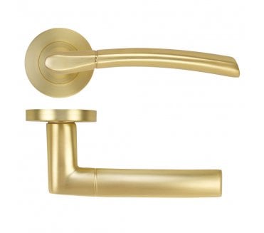 Zoo ZPA100-SB Andorra Lever On Round Rose - Satin Brass