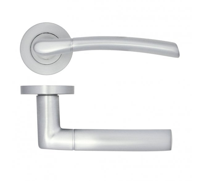 Zoo ZPA100-SC Andorra Lever On Round Rose - Satin Chrome